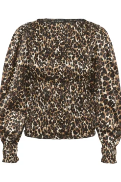 Online Soaked in Luxury SLMarge Bluse BeigeLeopard