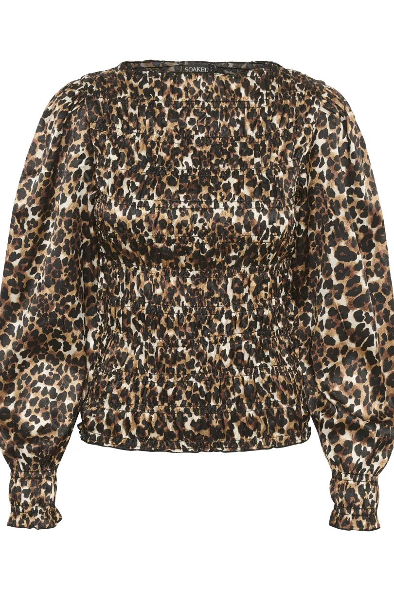 Online Soaked in Luxury SLMarge Bluse BeigeLeopard