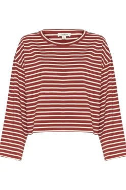 Soaked in Luxury SLNeo T-shirt RussetBrownandWhiteStripe