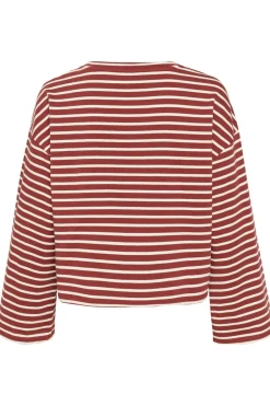 Soaked in Luxury SLNeo T-shirt RussetBrownandWhiteStripe