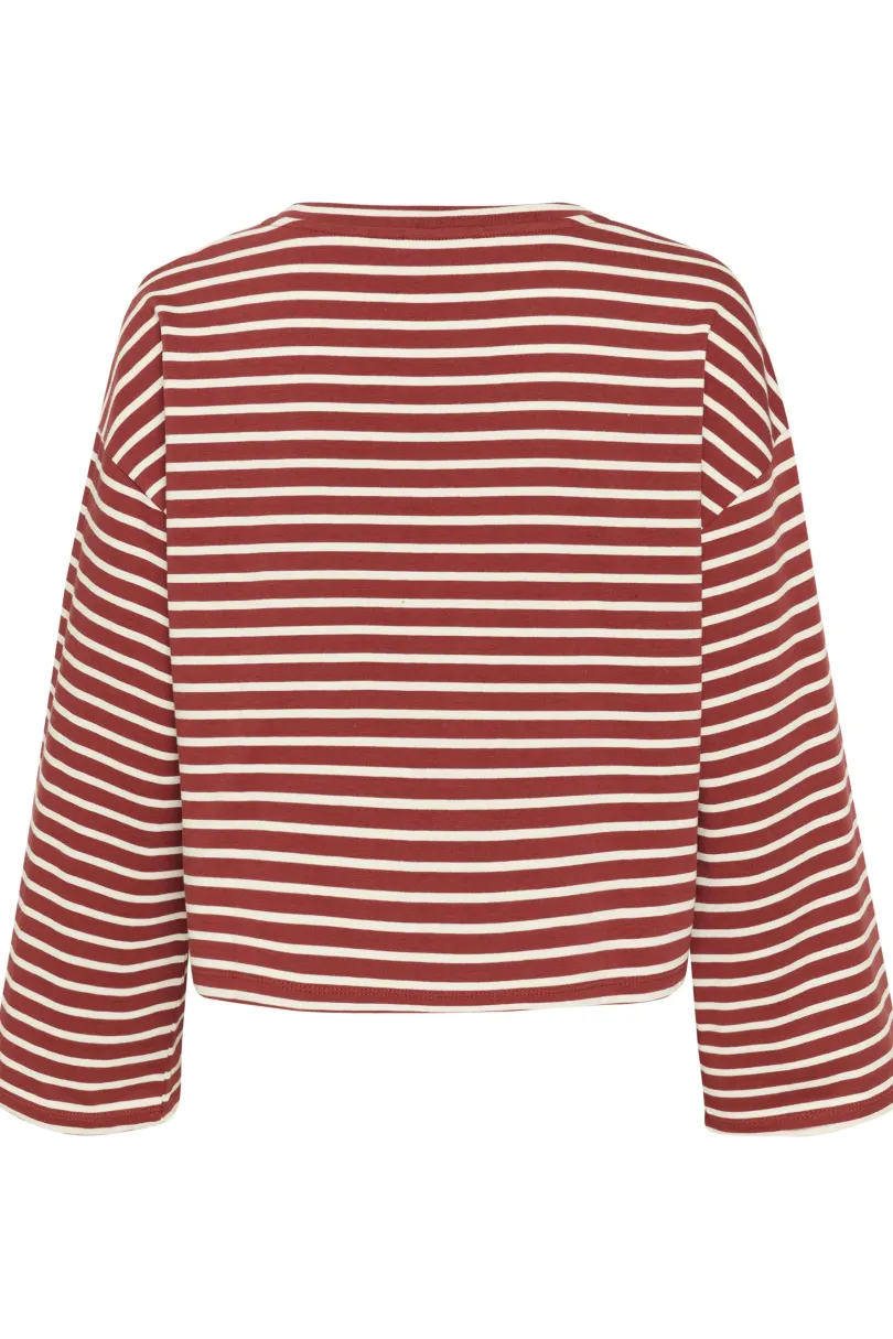 Soaked in Luxury SLNeo T-shirt RussetBrownandWhiteStripe