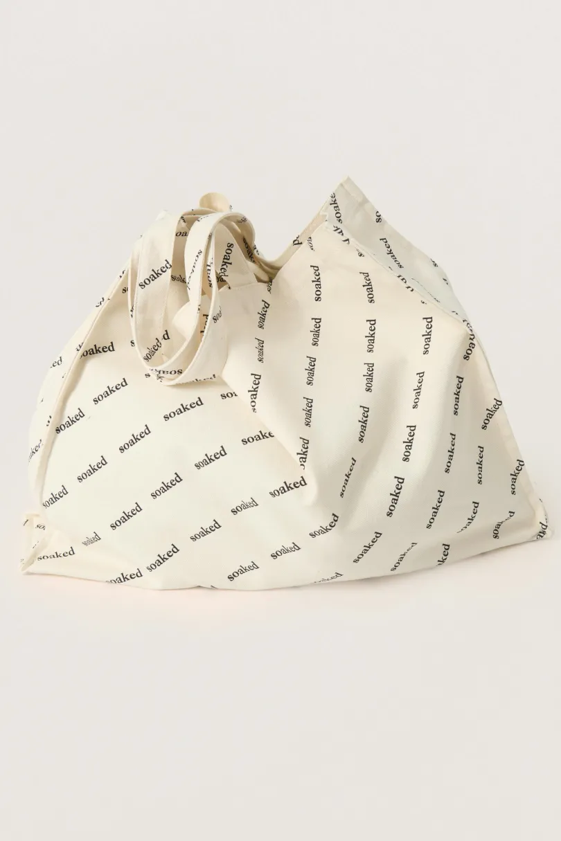 Outlet Soaked in Luxury SLSoaked Taske OatmealLogoPrint