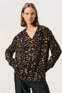 New Soaked in Luxury SLZaya Bluse Tiger´sEyeLeafPrint