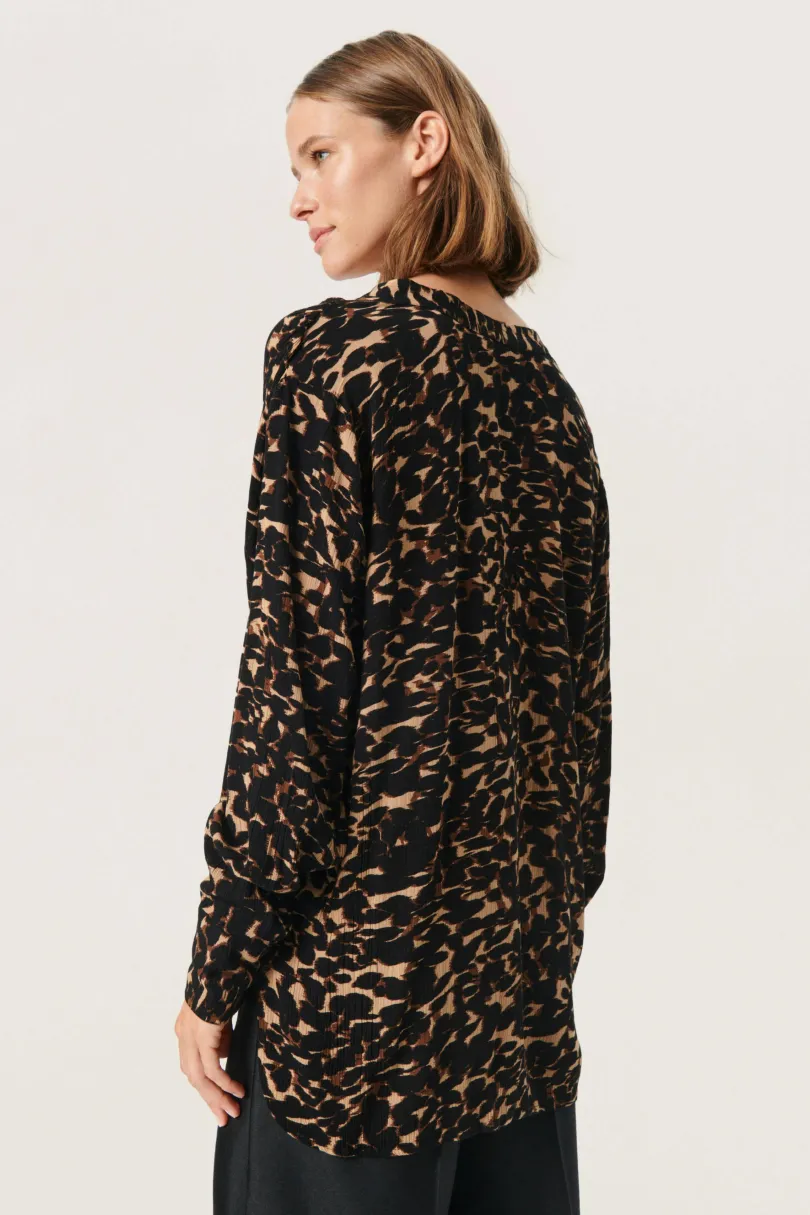 New Soaked in Luxury SLZaya Bluse Tiger´sEyeLeafPrint