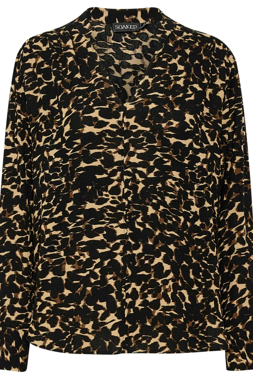 New Soaked in Luxury SLZaya Bluse Tiger´sEyeLeafPrint